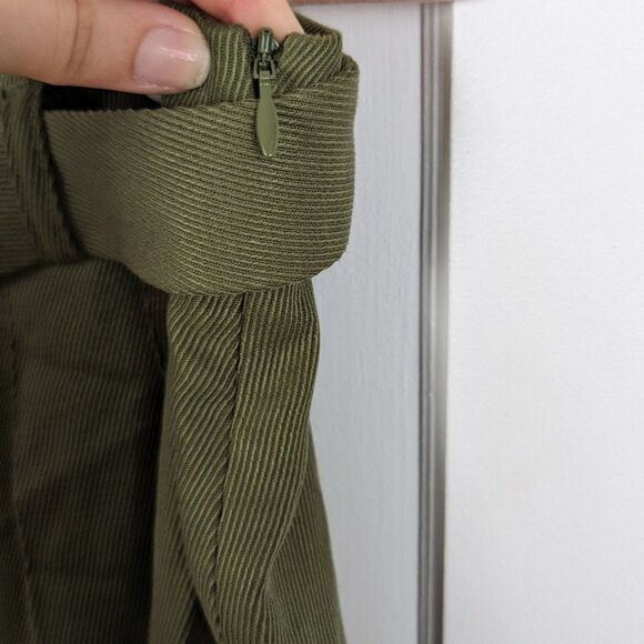 Eileen Fisher |  Olive Green Wide Leg Tencel Twill Pants Size 8 - Picture 6 of 9
